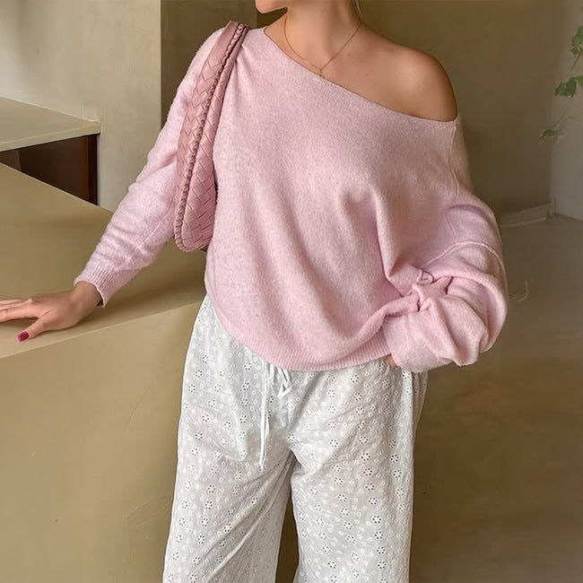 Casual Woolen Long-sleeved Top Sweater For Women Main Image