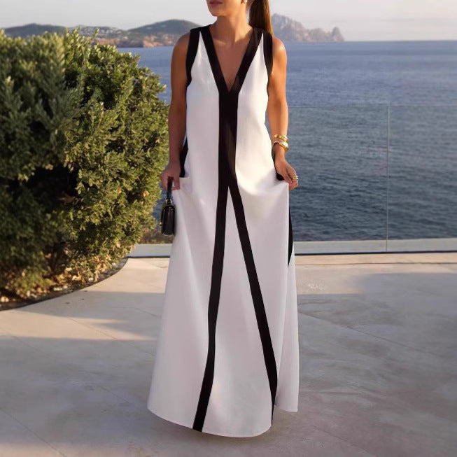 New Women's Contrast Color Fashion Casual Dress