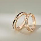 Sterling Silver Ring For Men And Women Couple Rings Design Zircon Inlaid Couple's Ring