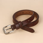 Vintage Hollow Belt Leather Cowhide Copper Pin Buckle