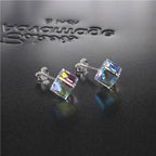 Water Cube Earrings Silver Needle Earrings Ear Jewelry Women