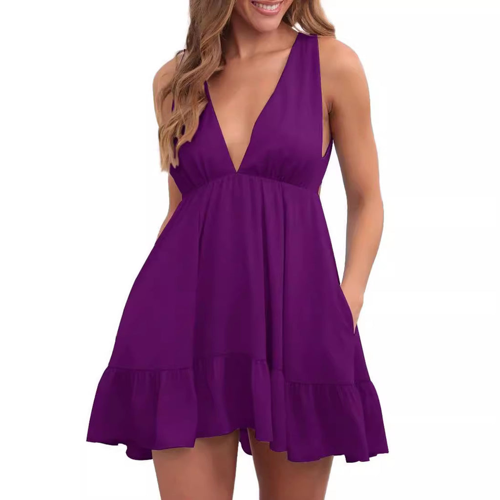 Backless Sleeveless Sling Dress Women