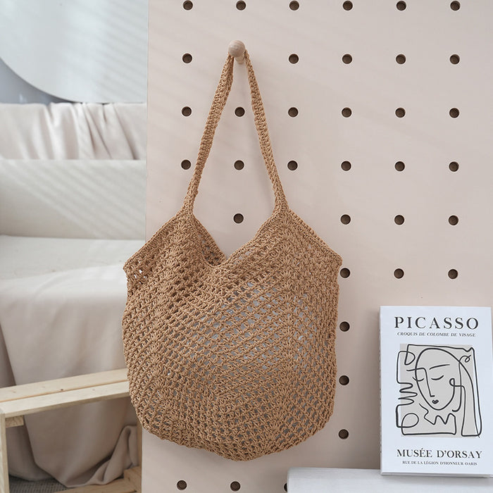 Sac cabas tricoté ajouré pour femme