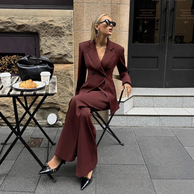 Women's Suit Wid -leg Pants Two-piece Set Main Image