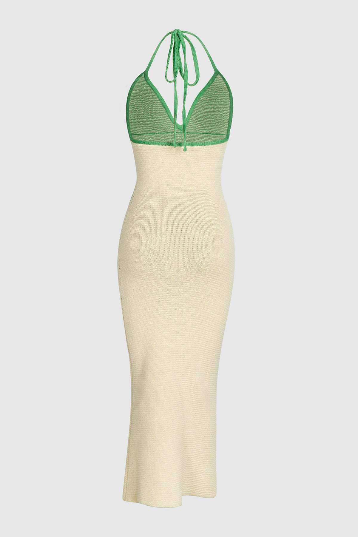 Knitted Strappy Halter V-neck Backless Sexy Dress