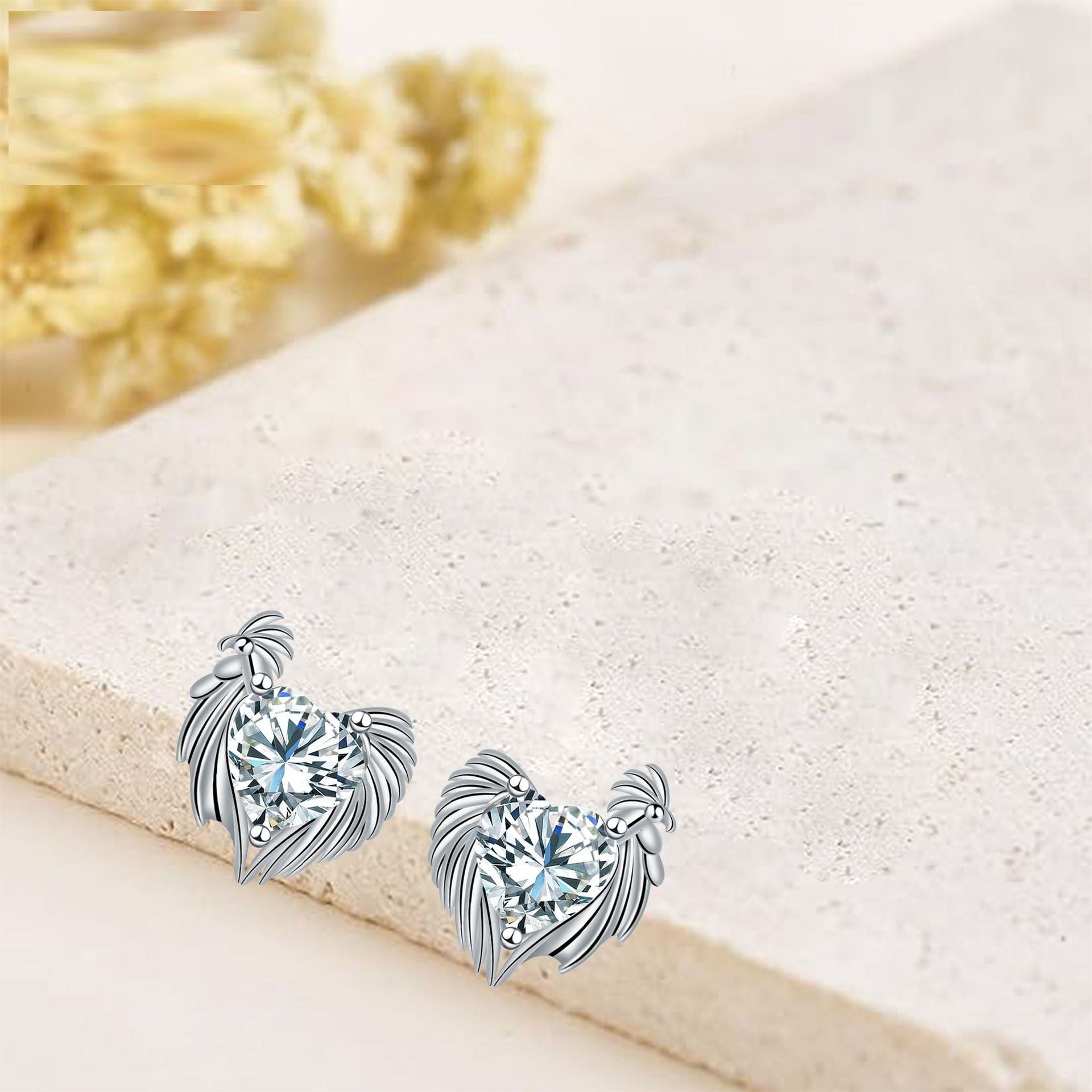 Love Heart Stud Earrings Elegant Graceful High-grade Jewelry For Women