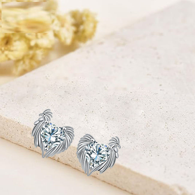 Love Heart Stud Earrings Elegant Graceful High-grade Jewelry For Women Hover Image