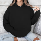 Loose Hooded Multi-color Sweater For Women