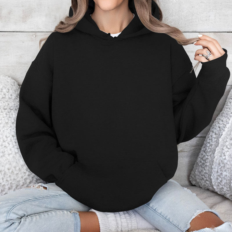 Loose Hooded Multi-color Sweater For Women