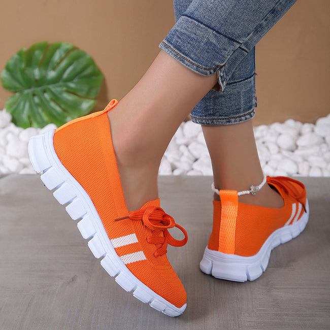 Casual Lace-up Mesh Shoes Preppy Flats Walking Running Sports Shoes Sneakers For Women Main Image