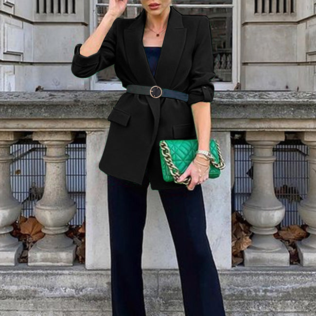 Women's Solid Color Temperament Long-sleeved Blazer Hover Image
