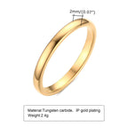 Glossy Plain Circle Tungsten Steel Couple Rings For Men And Women