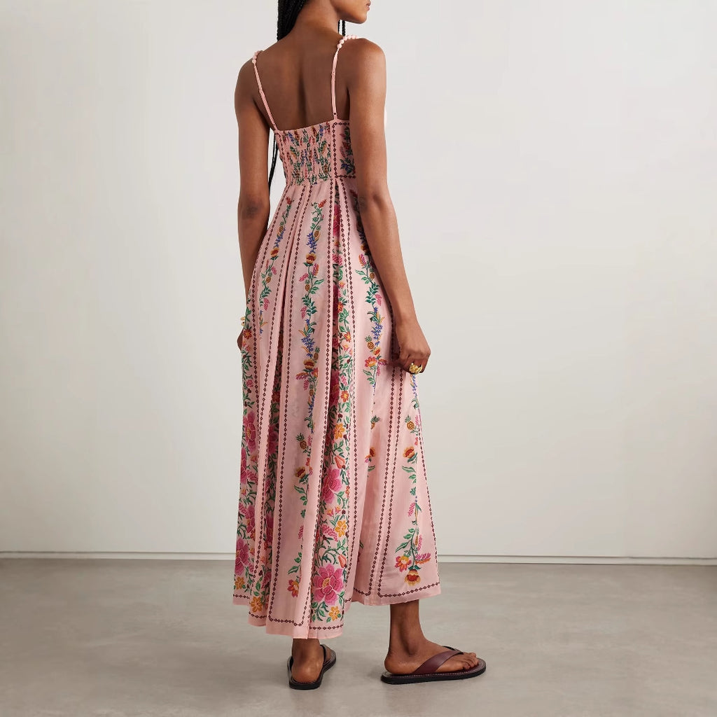 Sling Positioning Print Holiday Dress Women