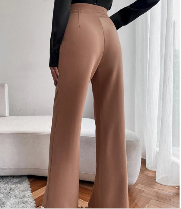 Loose Straight Pants Women High Waist Casual Trousers Main Image
