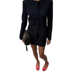 Women's Clothing Graceful Suit Jacket Mid-length Dress Set