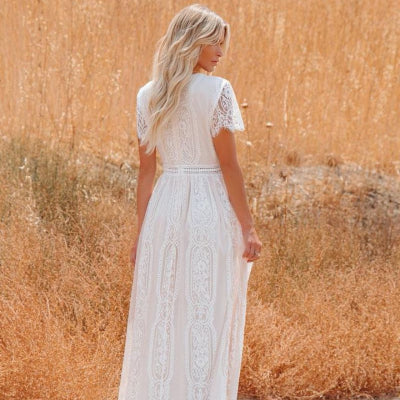 Autumn Tulle Dress Deep V Pullover Wedding Dress Main Image