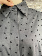 Elegant High-end Heart Shape Printed Button Shirt For Women